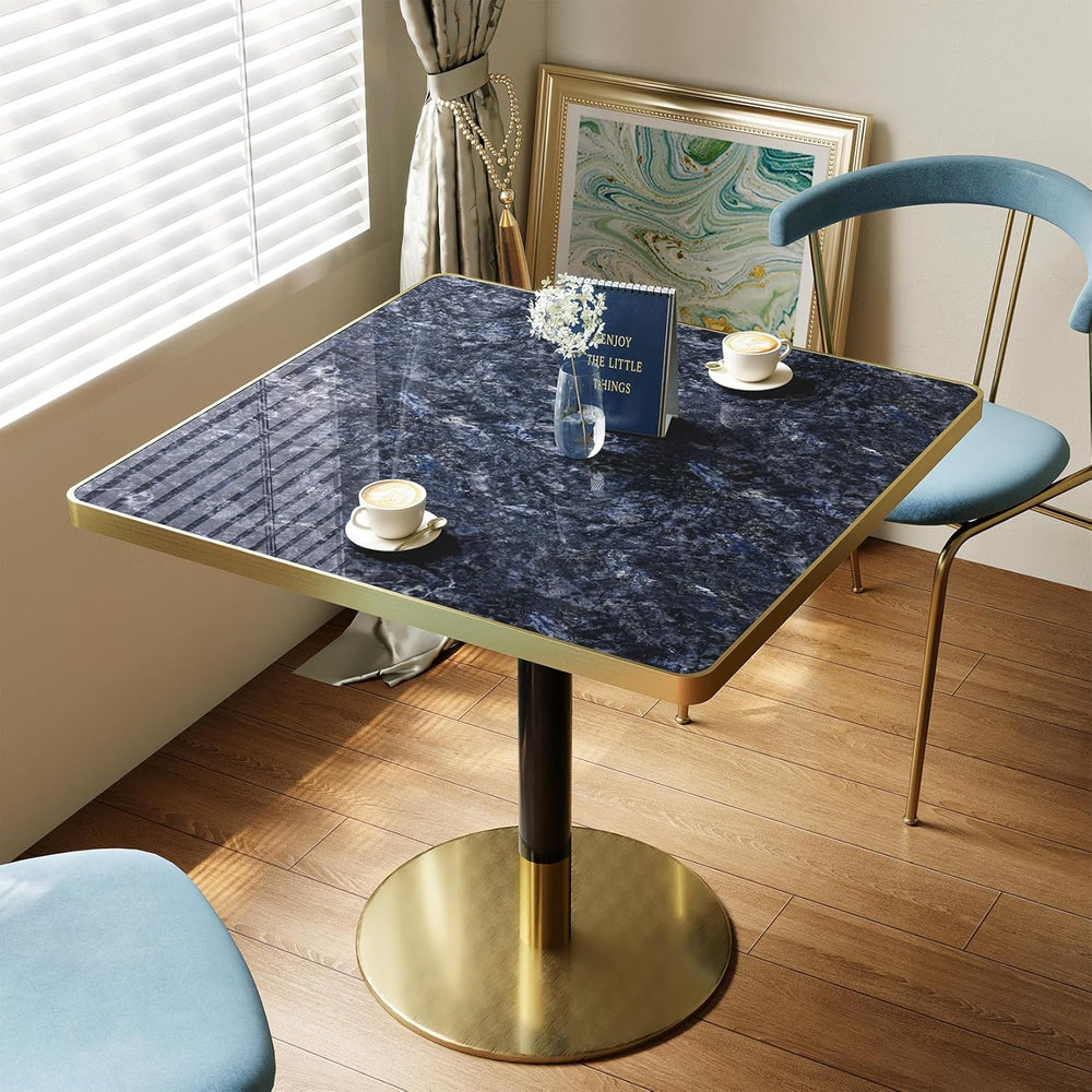 31.5'' Tulip Table, Square Pedestal Dining Table with Sintered Stone ...