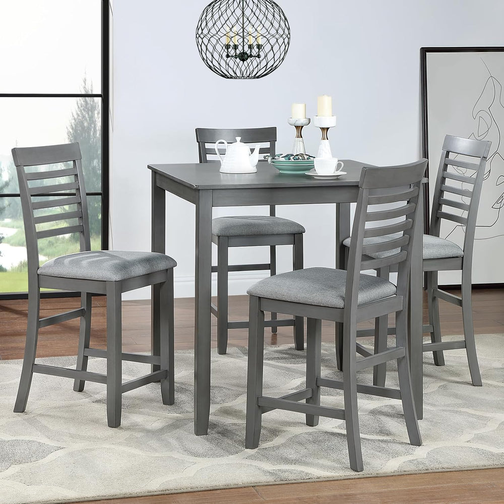 LUMISOL 5-Piece Dining Table Set for 4, Farmhouse Counter Height Kitchen Dini...