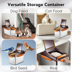 Dog Food Storage Container Stainless Steel with Scoop, 16 LB /11 LB Airtight Pet Metal Food Storage Bin, Cat Food Container for Dry Dog, Cat Food, Bird Seed, Keep Food Fresh, Brown