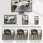 Modern Dining Chairs Set of 4, Upholstered Faux Leather Kitchen Side Chairs with Curved Open Back, Easy Assembly for Dining Room, Restaurant, Cafe, Green