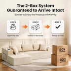Realbear 108" Cloud Sectional Boneless Couch Sofa with L-Shape Chaise, Modular Sectional Couch with Deep Seat for Living Room Bedroom, No Assembly Required (Beige, 108" Left Facing Chaise)