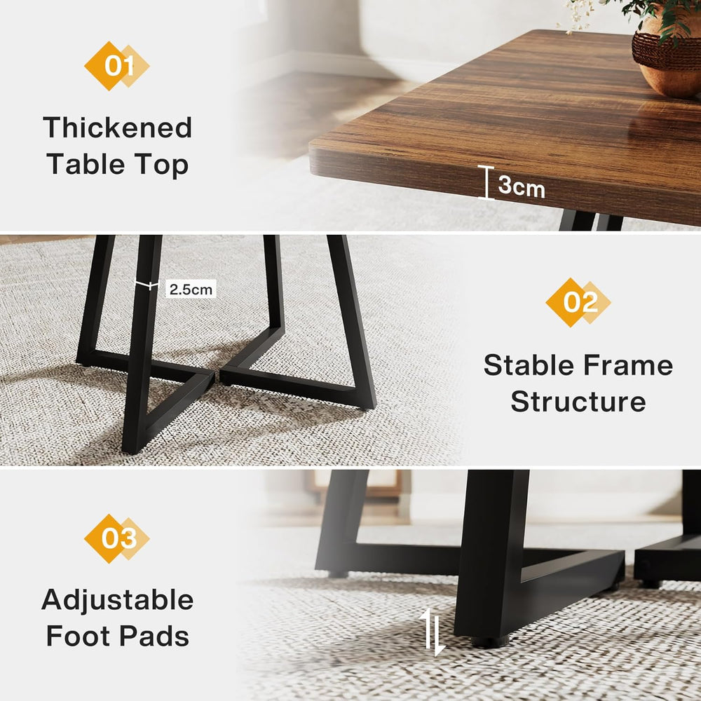 Tribesigns Square Dining Table for 2, 31.5" Industrial Dinner Table with...