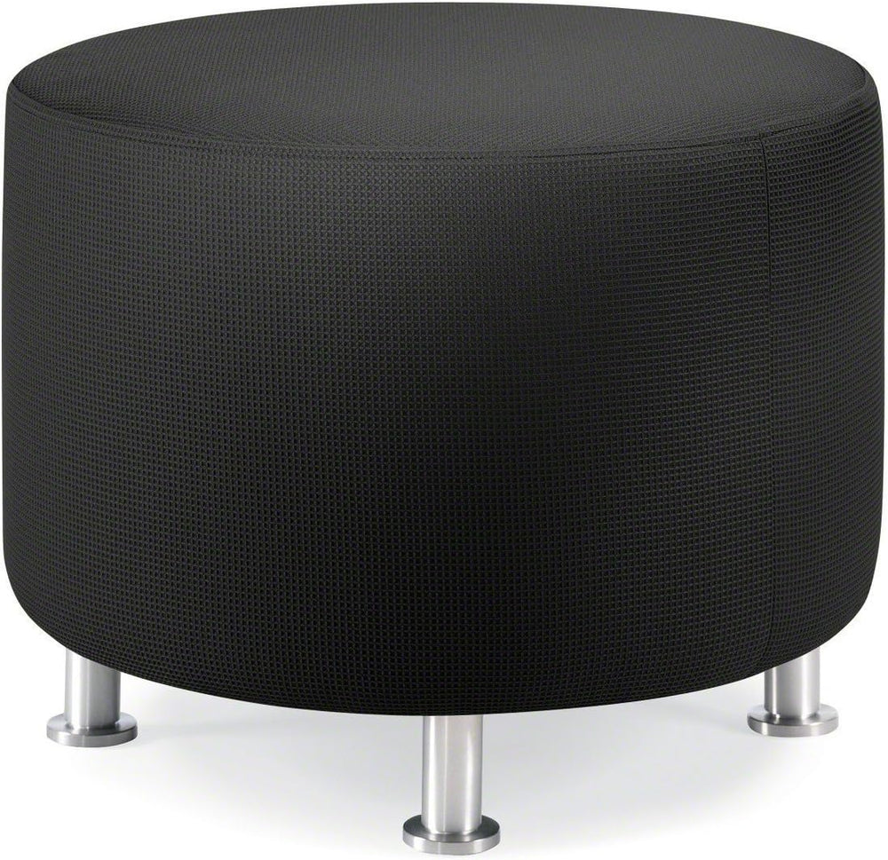 Steelcase Turnstone Alight Lounge Round Ottoman: Brushed Aluminum Legs