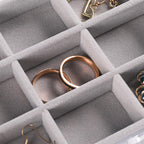 Frebeauty Extra Large Acrylic Jewelry Box for Women 5 Layers Clear Jewelry Organizer Velvet Earring Box with 5 Drawers Rings Display Case Necklaces Holder Tray for Women Girls (Grey)