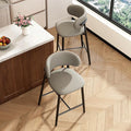 Bar Stools Set of 2 Counter Height Barstool Metal Kitchen Counter Height Bar Stool Island Chairs 26 Inch, Black/Light Grey