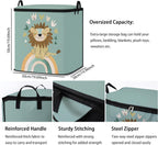 Large Comforter Storage Bag with Zipper,Closet Organizer for Clothes/Blankets/Quilts/Pillows,Fabric Moving Bags with Portable Handles 95L(2-Pack)