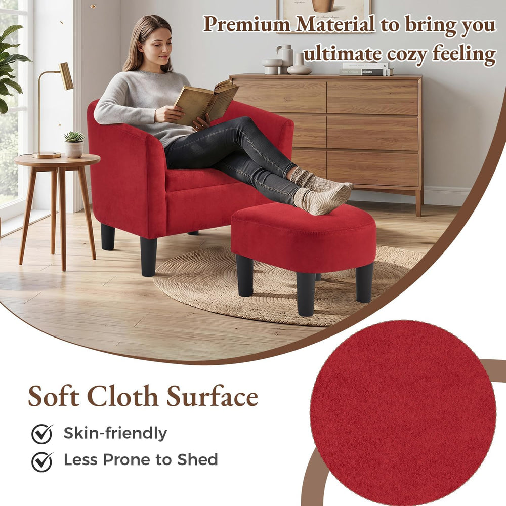 INZOY Oversized Accent Chair with Ottoman, 23.2" W Oversized Club Chair ...