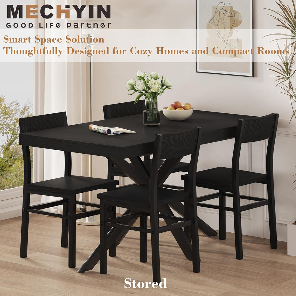 5-Piece Dining Table Set for 4 6 8, Large 55"-70.9" Extendable Dini...