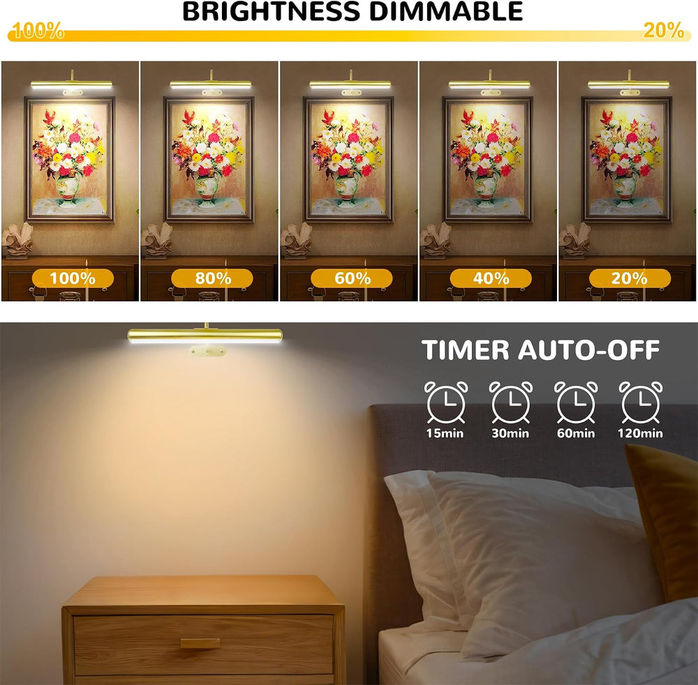 2Pack-Picture Light for Wall Artwork Rechargeable 5000mAh Painting Light with...