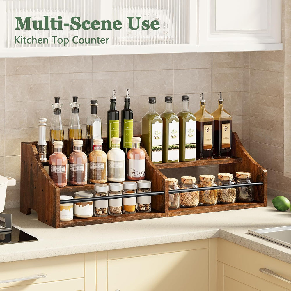FAVOOSTY 5 Tier Countertop Liquor Bottle Display Shelf Organizer, Retro Table...