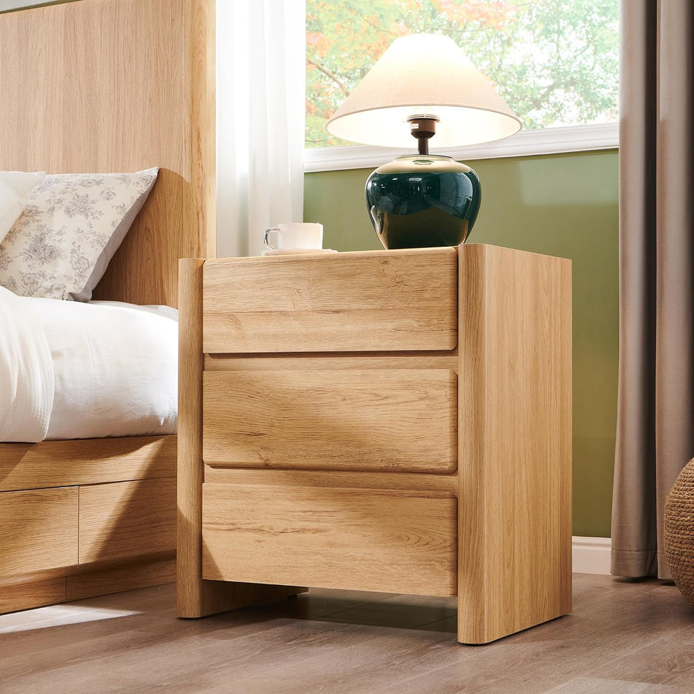 25" Tall Modern Nightstand Set of 2, 23.6" W Night Stand with Charg...