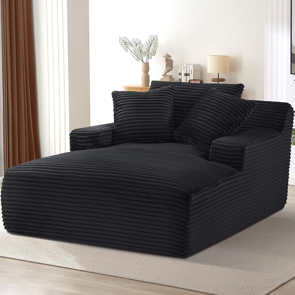 Avenix 66" Oversized Chaise Lounge Chair Indoor, Cloud Corduroy Reading ...
