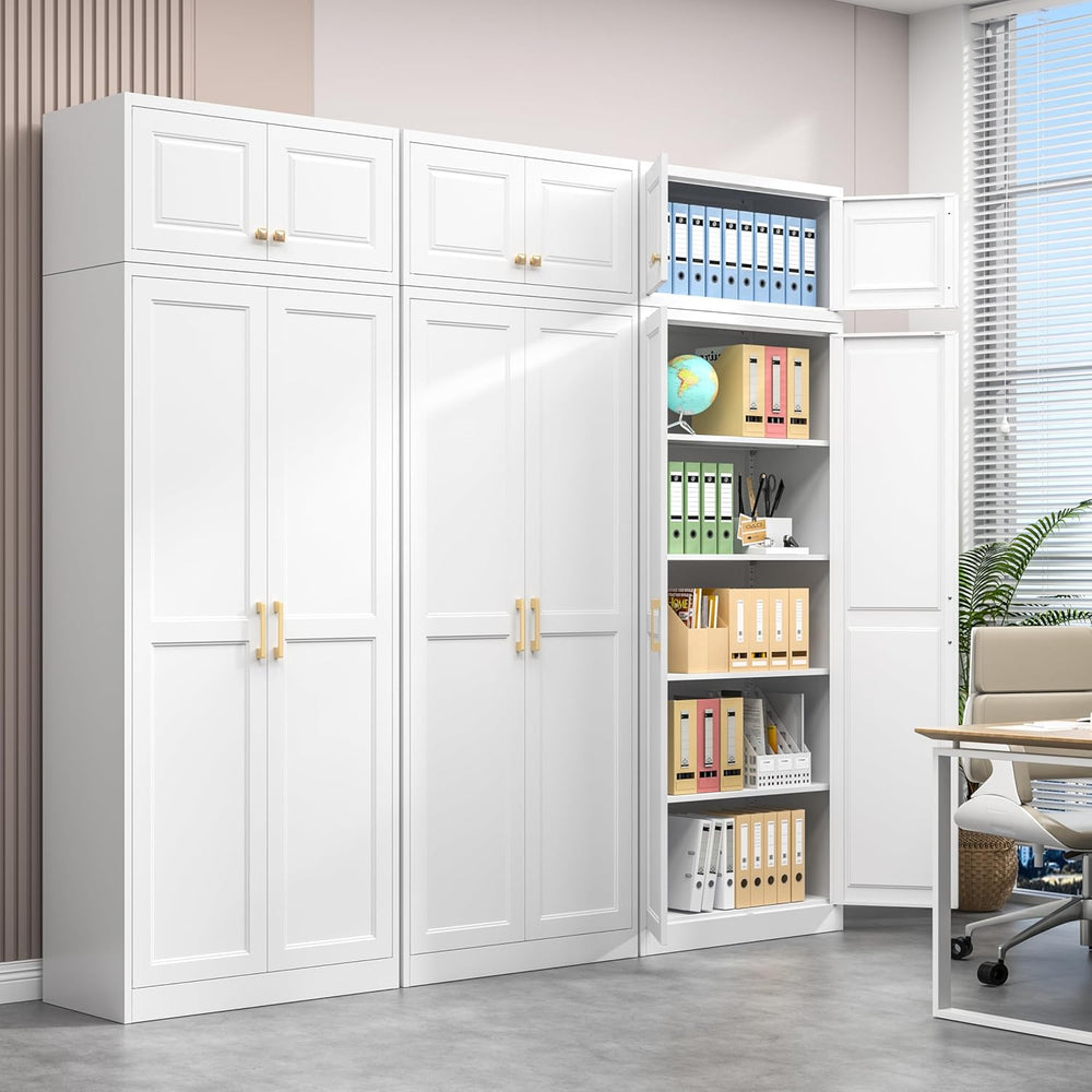 Polup 86" Tall Metal Kitchen Pantry Storage Cabinet with Doors and Shelves