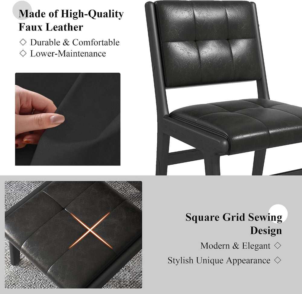 civama Faux Leather Dining Chairs Set of 6, Dining Room Armless Kitchen Chair...