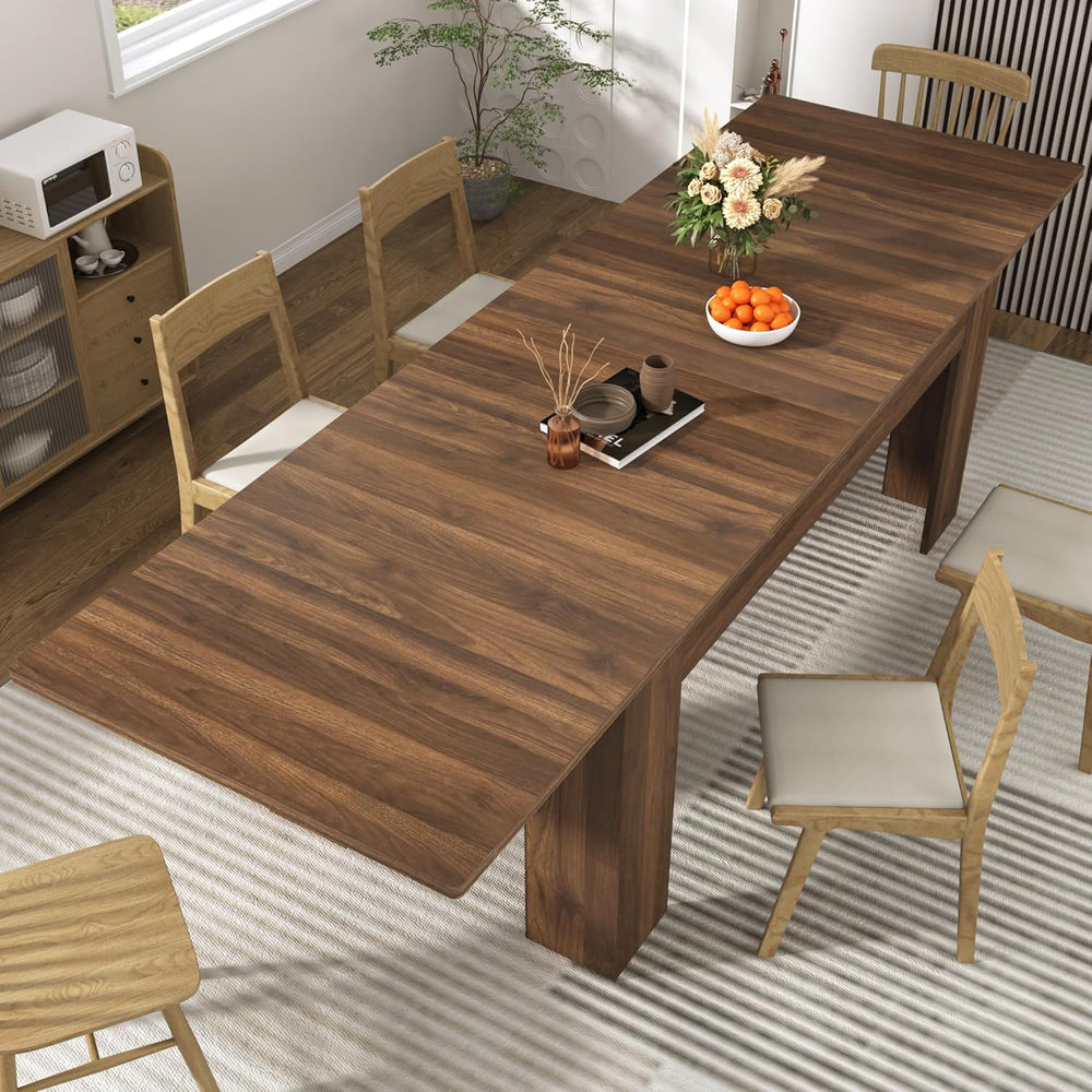 70.8"-110" Extendable Dining Table for 6-12 Person, Wooden Dining R...