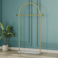 HKaikzo Gold Clothing Rack with Real Marble Base – 67" Freestanding Garment Display Stand, Holds 150+ lbs, Modern Metal Coat Rack for Boutique Store, Entryway, Bedroom & Small Spaces