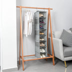 Berdeng Hanging Shoe Organizer for Closet with Side Mesh Pockets，Hat Racks for Baseball Caps，Shoe and Hat Holder & Storage，8-Shelf，Gray，1 Pack
