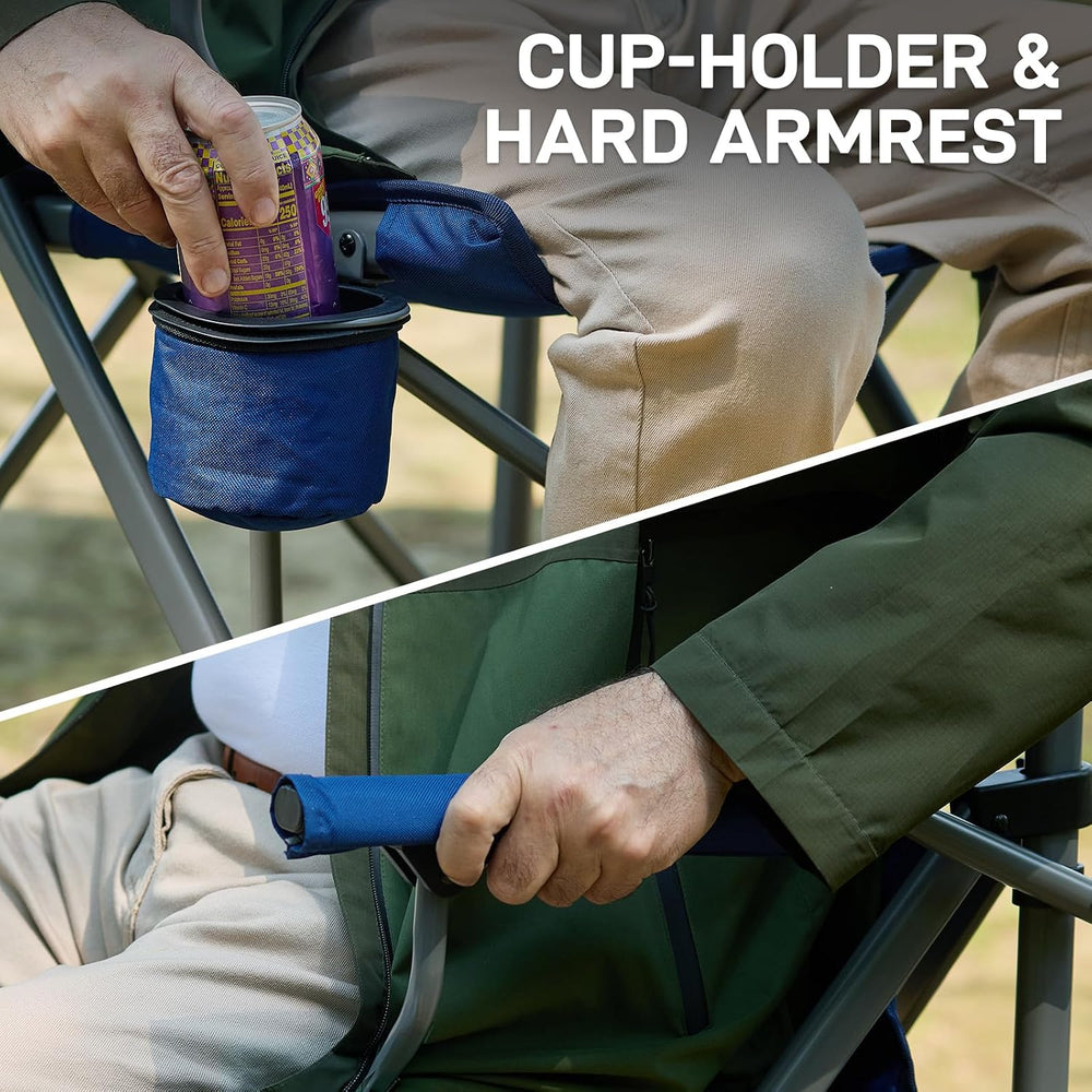 EVER ADVANCED Tall Director Chair 31" Foldable Camping with Carry Bag Blue