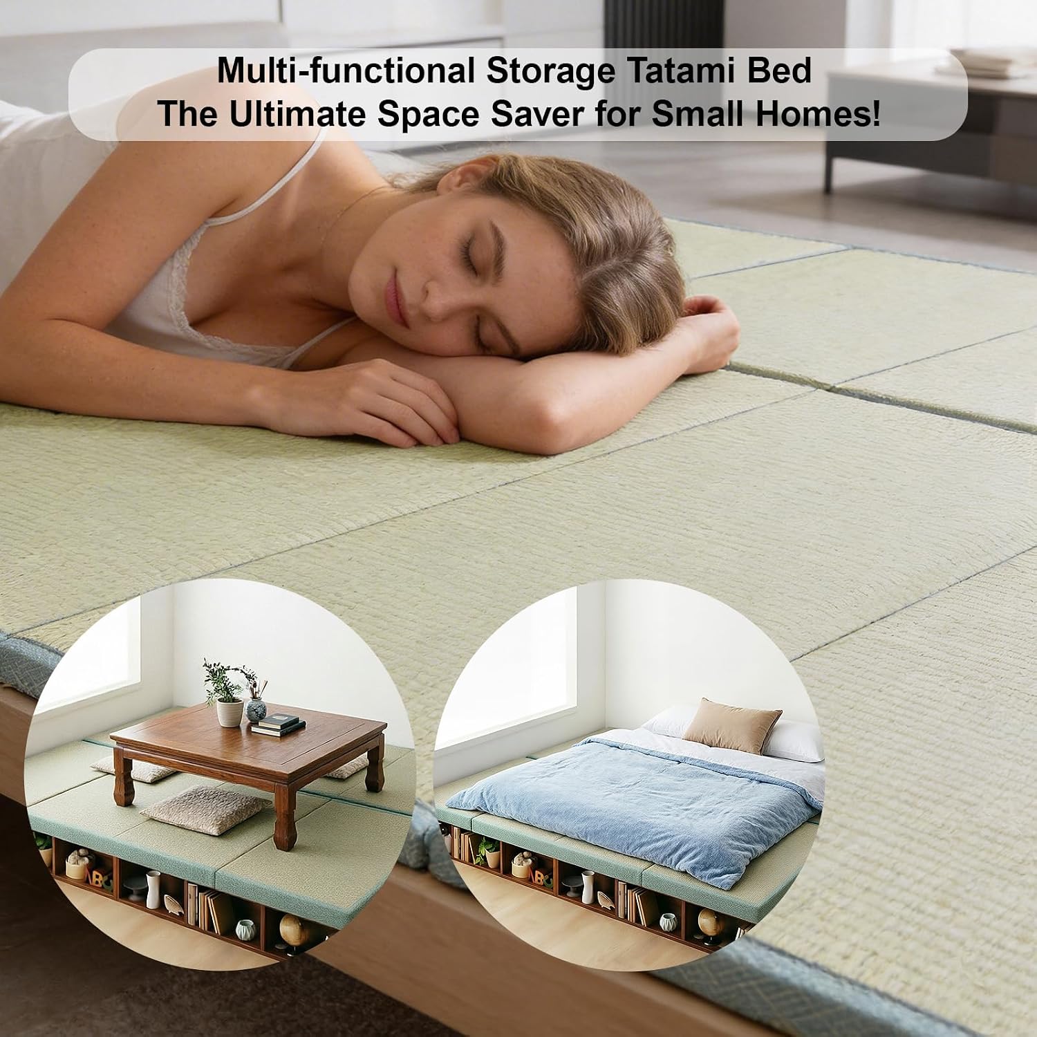 Japanese Tatami Mat, Tatami, Rug, Foldable Mattress, Roll up Rug, Japanese Floor Mattress, Floor Sleeping Japanese Futon Mattress, Meditation Yoga, Zen