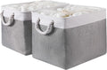 combocube 16 x 12 x 12 Inch Fabric Storage Bins for Shelves, Linen Storage Organizer Storage Basket with Ropes for Laundry, Home, Closet, Office, Clothes, Toys Organizer