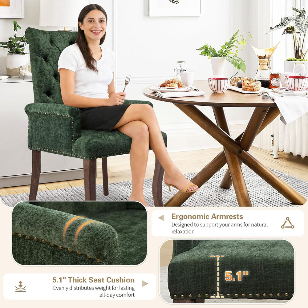 cinkehome Set of 6 Upholstered Dining Chairs, Dining Room Kitchen Chair with ...