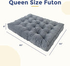 MAXYOYO 8" Futon Mattress Queen Size, Extra Thick Futons Sofa Couch Bed, Velvet Floor Mattress, Shredded Foam Filling (Frame Not Included),Dark Grey
