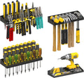 UNITEDPOWER Wall Mount Hand Tool Storage Set, Screwdriver Organizer, Pliers Holder, Hammer Rack, Metal Hardware Tray for Garage Workshop Workbench - 4 Pack
