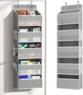1 Pack 5-Tier Over the Door Organizer, Heavy-Duty Large Deep Pocket Hanging With 5 Large Front & 6 Side Pockets With for Pantry, Kitchen, Bathroom, Dorm, Grey