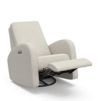 Storkcraft Santa Monica Power Recliner Swivel Glider, Dune Basketweave | Effortless Electronic Power Recline, USB-A & USB-C Charger