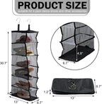 Aliceset 6-shelf Hanging Shoe Organizer for Dance Bags, Collapsible Hanging Shoe Rack with Transparent Shelves and Mesh Sides, Travel Backstage Accessories, Dance Bag Accessories