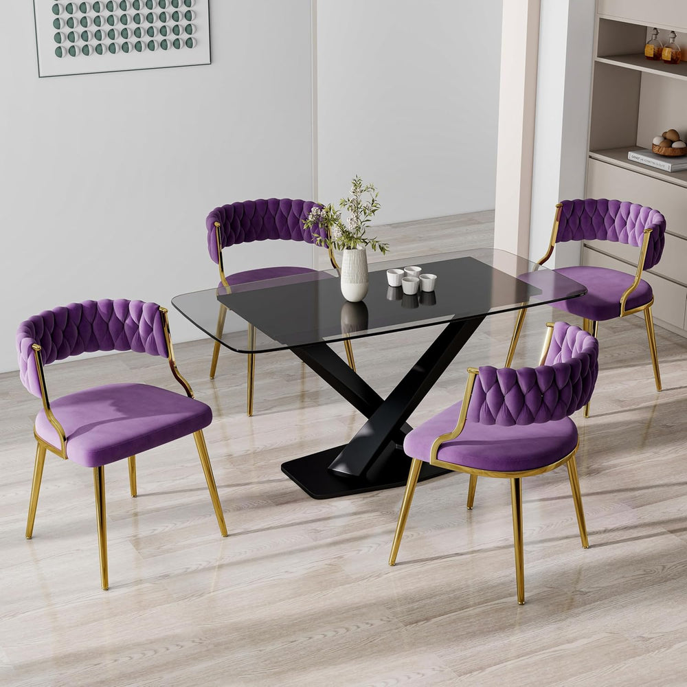 Velvet Dining Chairs Set of 2, Upholstered Dining Chair for Living Room, Mode...
