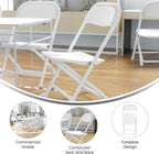 Flash Furniture Kids White Plastic Folding Chair | Durable Construction, Commercial Use
