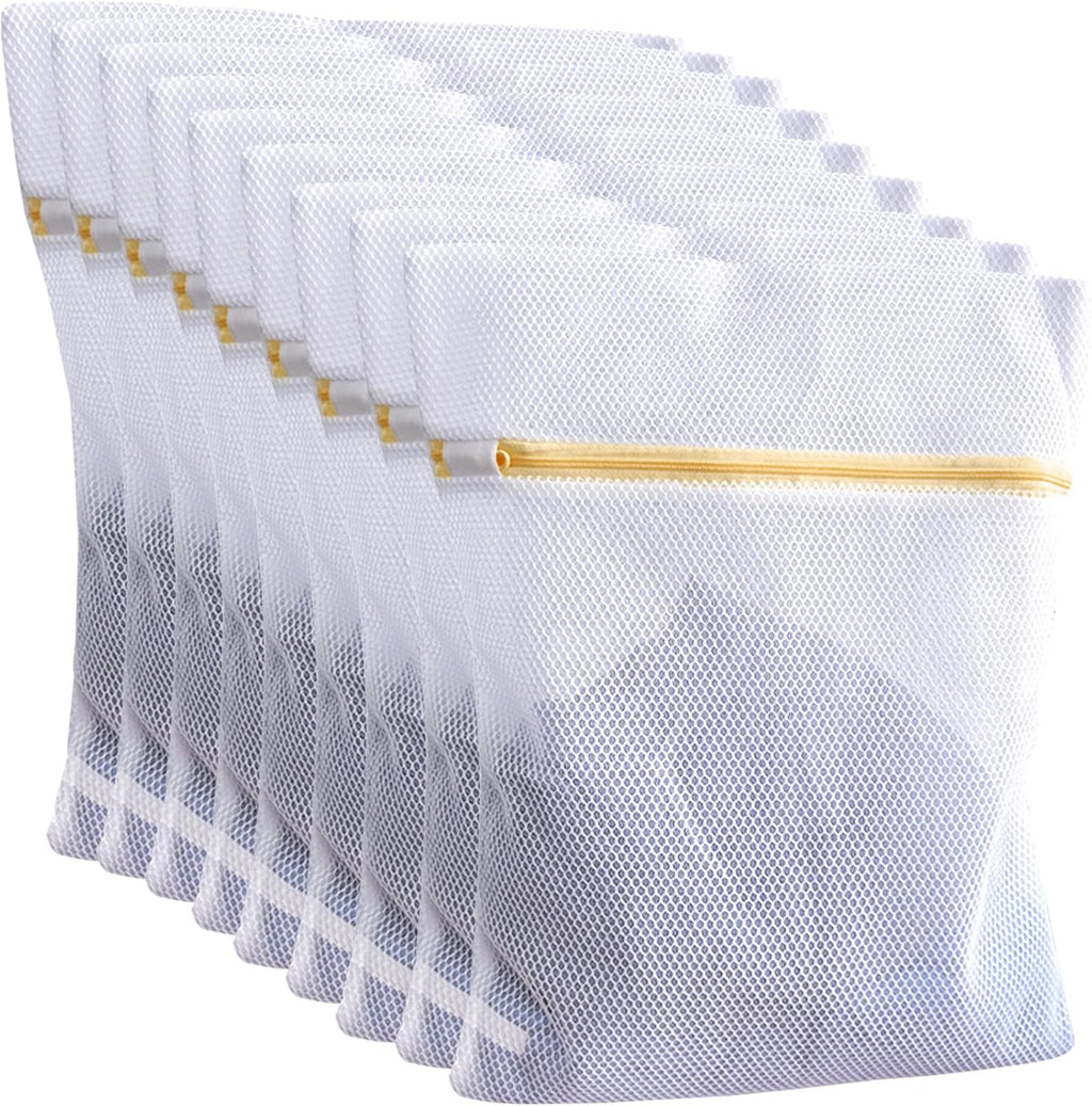 10 Pcs Laundry Bags Mesh Wash Bags, Premium Durable Double-Layer Honeycomb Mesh Laundry Bags for Delicates 12 x 16 Inches