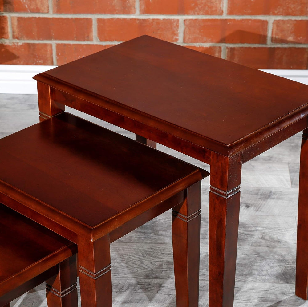 DTY Indoor Living 3-Piece Nesting Tables - Wooden Table Set of 3 for Living R...
