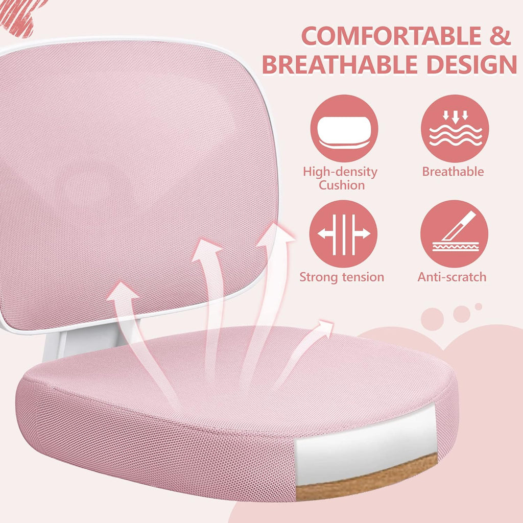 Primy Kids Desk Chair, Pink Study Chair for Boys Girls with Height Adjustable, Swivel Mesh Task Student Chairs for 4-12, Growing Teen Office Chair for Home/School/Office (Pink)