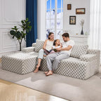 Hobestluk Modular Sectional Sofa Couches L-Shape Couch 3 Seat Modular Sofa Memory Foam Sectional Couches for Living Room, Cloud Couch with Oversized Chaise (96" Left Facing Chaise)