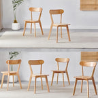 Natural Solid Wood Louis Dining Chairs Set of 6 for Home Kitchen/Apartment
