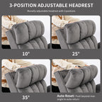 Dual Motor Power Lift Chair 26" Extra Wide Recliner Chair for Elderly with Headrest, Flip Arm Storage,Massage & Heat,Oversized Lay Flat Recliner with Cupholders,USB Ports,Type C,Zero Gravity