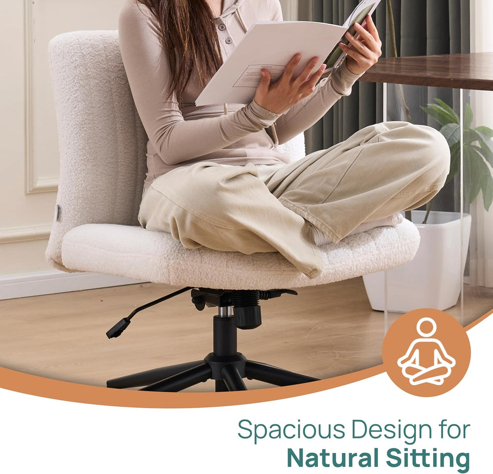 NYPOT Armless Desk Chair with Wheels for Criss Cross Sitting - Cross Legged W...