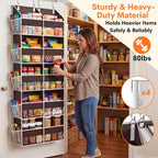 Over the Door Organizer 5 Tiers, Extra Large Behind Door Storage of 10 Compartments, 80 lbs Weight Capacity Over Door Organizer, Door Hanging Organizer for Closet, Diaper Organizer (Brown)