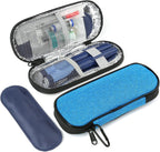 Insulin Pen Cooler Travel Case with 2 Reusable TSA Approved Ice Packs, Diabetic Medication Insulated Cooler Bag for Insulin Pens and Other Diabetic Supplies Storage Blue