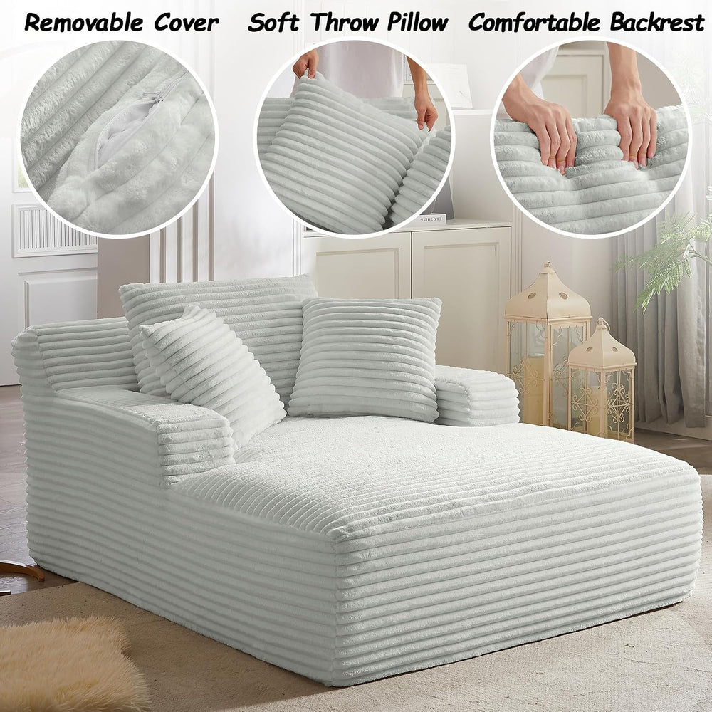 HRVEOCEI 67" Chaise Lounge Indoor, Oversized Chaise Lounge Chair with 3 ...