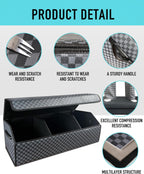 Trunk Organizer for SUV - Leather Storage Box, Extra Large, Magnetic Lid, Collapsible and Adjustable Car Organizer