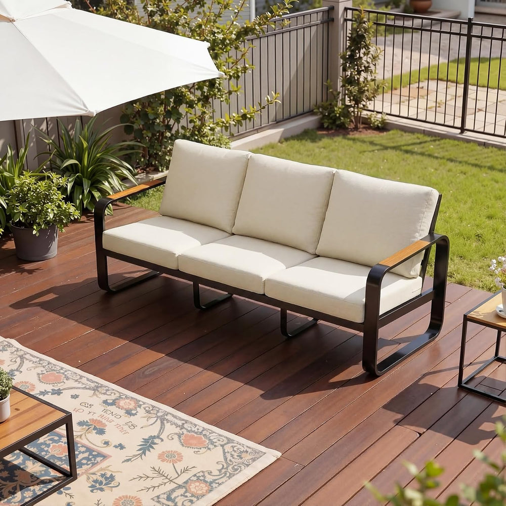 Tribesigns Outdoor Patio 3 Seater Sofa Tall Back & Oversized Seat, Modern...