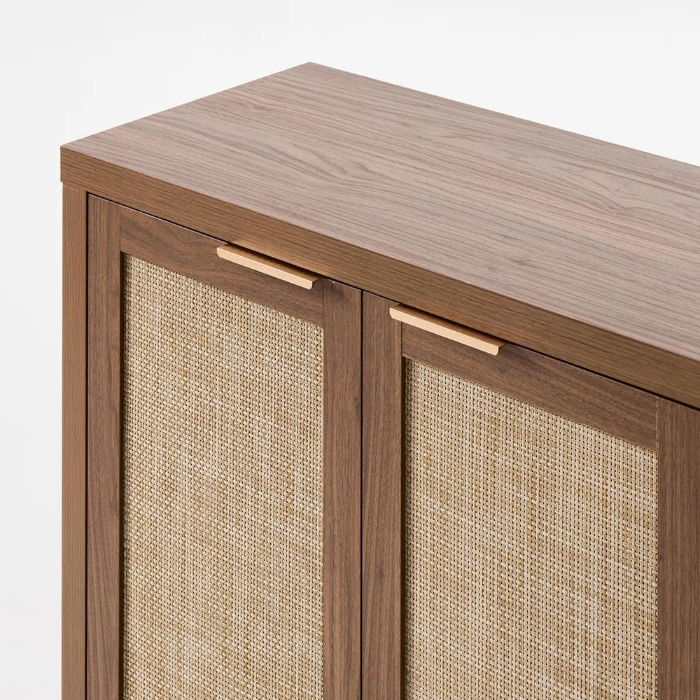 OAKHAM HOME Rattan Sideboard Cabinet with Storage, Buffet Cabinet with 2 Soft...