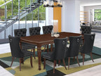 East West Furniture DODA9-MAH-12 9 Piece Kitchen Table Set Includes a Rectangle Dining Table with Butterfly Leaf and 8 Polyester Fabric Upholstered Chairs, 42x78 Inch, Mahogany