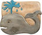 Whale Design Hand Carved Acacia Hardwood Decorative Short Stool