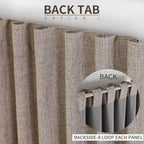 Joydeco Natural Linen Curtains 84 inch Length 2 Panels Set Burg 100% Blackout Patio Door Curtain Room Darkening Sliding Door Curtains Thermal Insulated Back tab Rod Pocket(105x84 inch, Linen)