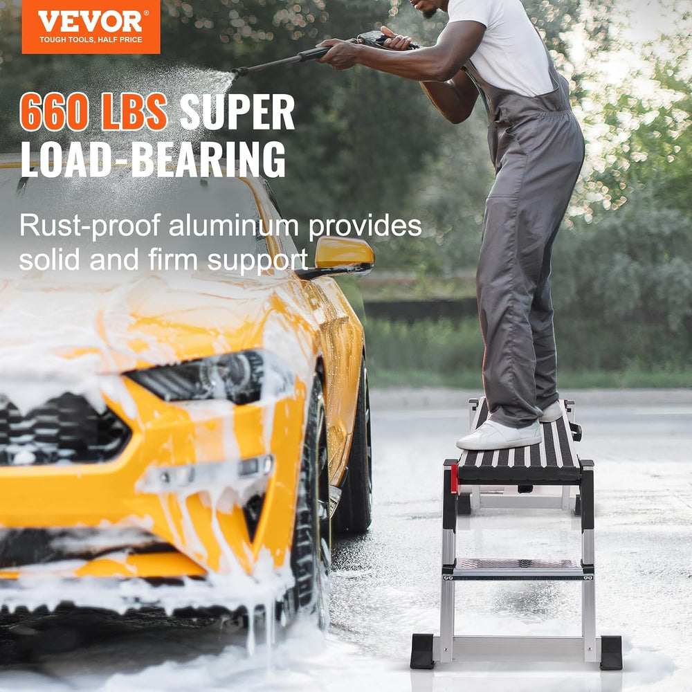VEVOR Folding Work Platform, 40"×12"×20" Aluminum Drywall Stoo...