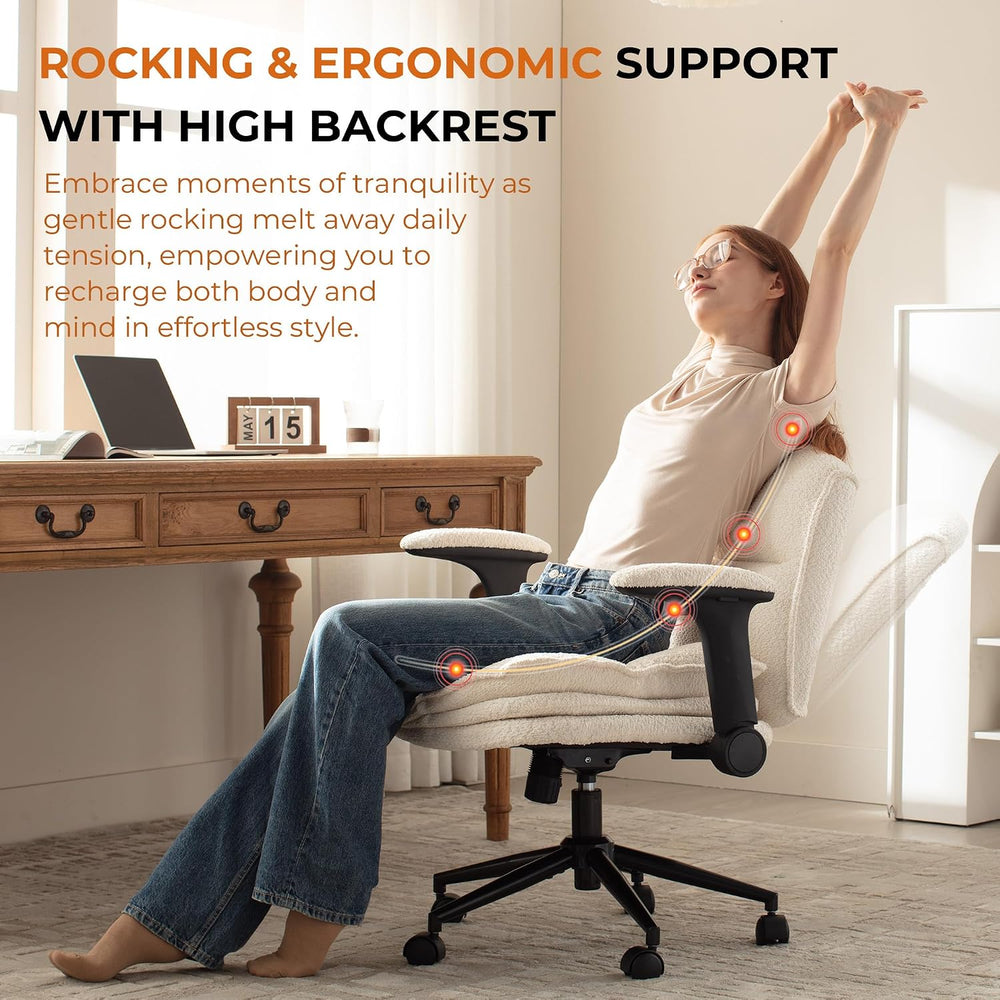 Dowinx Criss Cross Chair with Adjustable Flip-up Arms and Wheels, Comfort Erg...